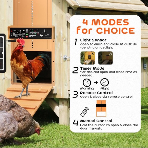 Asfrost Automatic Chicken Coop Door Solar Powered Orange 
NEVER OPENED - Picture 2 of 9
